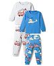 Bonfino 100% Cotton Knit Full Sleeves Co-Ord T-Shirt & Pyjama Night Suit With Emergency Vehicles Print Pack of 2 - Multicolor