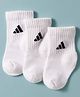 Adidas Kids Cotton Anti Bacterial  Ankle Length Socks with Brand Logo Design - White