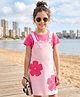 OLLINGTON ST. Cotton Knit Printed Pinafore Dress with Half Sleeves Inner Tee - Pink