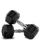 PowerMax Fitness 12.5kg Hexagon Dumbbells Pair (Set of 2) for Home Gym & Commercial Use , Durable Rubber-Coated Anti-Roll Free Weights , Ideal for Strength Training, Muscle Building, Cardio Workout