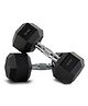 PowerMax Fitness 30kg Hexagon Dumbbells Pair (Set of 2) for Home Gym & Commercial Use , Durable Rubber-Coated Anti-Roll Free Weights , Ideal for Strength Training, Muscle Building, Cardio Workout
