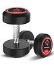 PowerMax Fitness 22.5kg Rubber Coated Round Dumbbells Pair (Set of 2) for Home Gym & Commercial Use , Durable, Floor-Friendly Free Weights , Ideal for Strength Training, Muscle Building Cardio Workout
