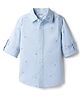 Under Fourteen Only Full Sleeves Flag Embroidered Shirt - Blue