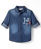 Under Fourteen Only Full Sleeves 14 Number Printed Shirt - Blue
