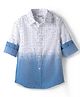 Under Fourteen Only Full Sleeves Geometric Printed Ombre Shirt - Blue