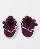 MayRa Knits Booties With Pearl Detailing - Purple