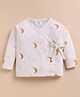 Cot & Candy Organic Cotton Knit Full Sleeves Night Life Printed Jhabla  - Peach