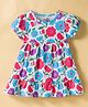 Doodle Poodle 100% Cotton Knit Half Sleeve Floral Print Frock - White