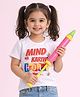 The Magic Wand Knit Holi ThemeHalf Sleeves Mind Na Kariyo Holi Hai Text Printed Tee - White