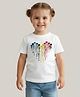 The Magic Wand Knit Holi Theme Half Sleeves Colourful Hearts Printed Tee - White
