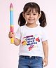 The Magic Wand Knit Holi Theme Half Sleeves Choose Your Weapon Text Printed Tee - White