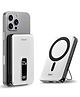 Foxin Mag One Wireless 10000 mAh Fast Charging Power Bank With Metal Stand | USB Type C Input & Output, 22.5W Portable Charger for iPhone 12 & Above, Android & Qi Enabled Devices - White