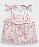 Tiny Girl Woven Sleeveless Floral Printed Top - Pink