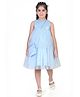 Tiny Girl Woven Sleeveless Sequins Embellished Dress With Sling Bag - Blue