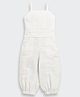 Tiny Girl Cotton Woven Sleeveless Striped Jumpsuit - Fawn