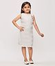 Tiny Girl Woven Sleeveless Floral Applique Detailed Textured  Dress - White