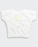Tiny Girl Woven Half Sleeves Butterfly Text Printed Crop Top - White