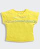Tiny Girl Woven Half Sleeves make Today Awesome Text Printed Top - Lemon