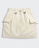 Tiny Girl Cotton Woven Solid Cargo Skirt - Cream