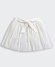 Tiny Girl Woven Soild Pleated Skirt With Belt - White