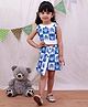 KID1 Cotton Woven Sleeveless Abstract Printed Coordinating Top & Skort Set - Blue