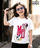 Pine Kids Disney Single Jersey  Knit Half Sleeves T-Shirt With Minnie Mouse & Friends Graphics - White