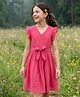 Pine Kids Schiffili Woven Sleeveless Solid Colour Dress - Fuchsia