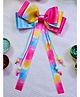 Kamule Holi Theme Beads Embellished Tie Dye Ribbon Bow Applique Detailed Alligator Hair Clip - Multi Colour