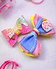 Kamule Set Of 2 Ice Cream & Bow Applique Detailed Alligator Hair Clips- Multi Colour