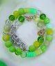 Kamule Beads & Chain Embellished Bracelet - Neon Green