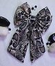 Kamule Abstract Printed Bow Hair Clip - Black & Beige