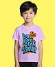 NUSYL Cotton Blend Knit Half Sleeves Do Not Give Up Easily Text Printed Tee - Lilac