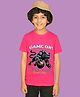 NUSYL Cotton Blend Knit Half Sleeves Animal & Game On Text Printed Tee - Pink