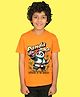 NUSYL Cotton Blend Knit Half Sleeves Panda Printed Tee - Orange