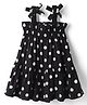 CrayonFlakes Rayon Woven Sleeveless Polka Dots Printed Dress - Black