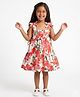 CrayonFlakes Rayon Woven Sleeveless Floral Printed Dress - Off White