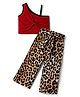 CrayonFlakes Knit Sleeveless Bow Detailed Crop Top & Culottes Set - Red