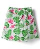 CrayonFlakes Rayon Woven Tropical Theme Printed Skort - White
