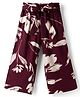 CrayonFlakes Rayon Woven Floral Printed Palazzo - Wine