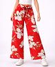 CrayonFlakes Rayon Woven Floral Printed Palazzo - Orange