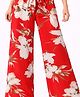 CrayonFlakes Rayon Woven Floral Printed Palazzo - Orange