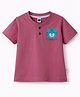 Teddy Sinker Knit Half Sleeves T-Shirt With Tiger Print - Purple