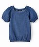 Pine Kids Cotton Woven Puff Sleeve Square Neck Top Blue 4-5 Years