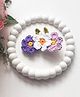 Bobbles & Scallops Crochet Floral Applique Detailed Hair Clip - Purple