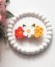 Bobbles & Scallops Crochet Floral Applique Detailed Hair Clip - Orange
