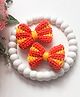 Bobbles & Scallops Crochet Bow Applique Detailed Alligator Hair Clips - Orange & Yellow