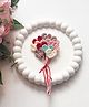 Bobbles & Scallops Colour Blocked Crochet Heart Applique Detailed Alligator Hair Clip - Beige