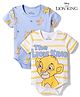 Babyoye Disney Interlock knit Half Sleeves Striped Onesies with Lion King Graphic Pack of 2 - Multicolor