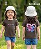 Bonfino Disney Single Jersey Knit Half Sleeves T-Shirt With Back & Front Lilo & Stitch Graphics - Grey