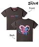 Bonfino Disney Single Jersey Knit Half Sleeves T-Shirt With Back & Front Lilo & Stitch Graphics - Grey